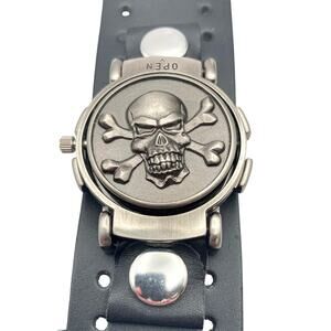Men's Watch Beyond America Flip Skull Design 37mm - Fresh Battery  Leather Strap